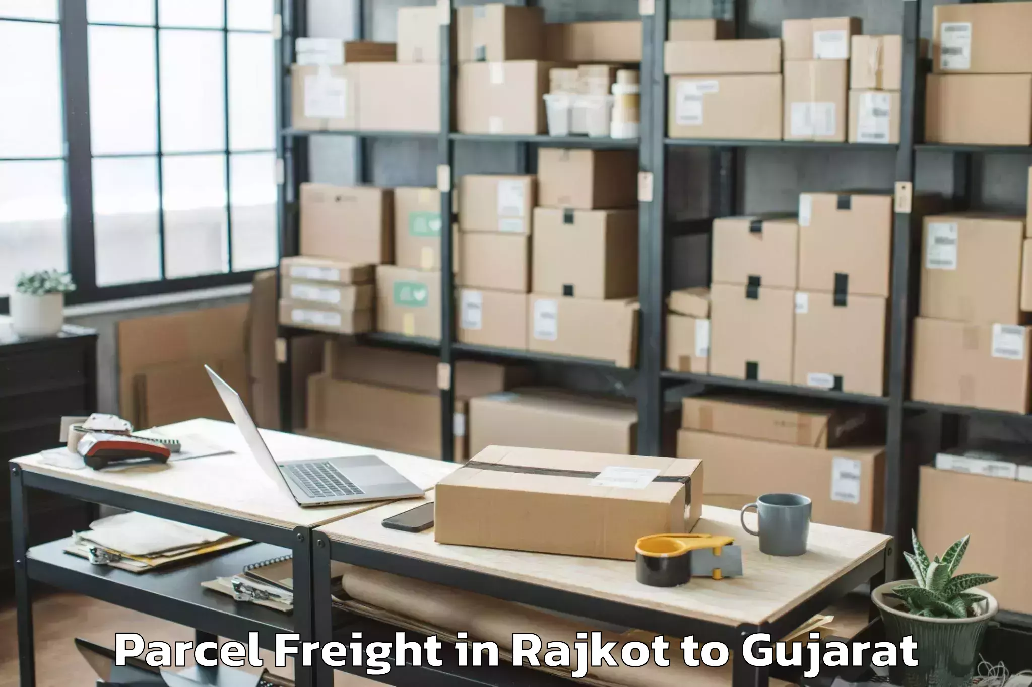 Reliable Rajkot to Kadi Sarva Vishwavidyalaya Gan Parcel Freight